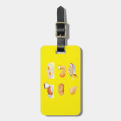 朝食フードコーヒー,クロワッサン,卵,ベーグル ラゲッジタグ (正面縦)