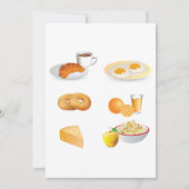 朝食フードコーヒー，クロワッサン，卵，ベーグル 招待状 (正面)