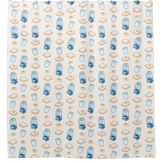 朝食フード(エイリアン) シャワーカーテン (正面)