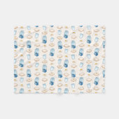 朝食フード(エイリアン) フリースブランケット (正面(横))