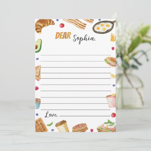 朝食ブランチ時間カプセルノートメッセージカード サンキューカード (スタンド正面)