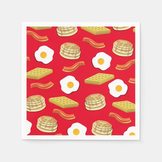 朝食ブランチ誕生日パーティーキッズカワイイ スタンダードカクテルナプキン (正面)