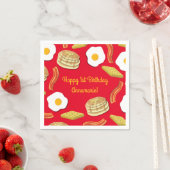 朝食ブランチ誕生日パーティーキッズカワイイ スタンダードカクテルナプキン (インサイチュ)