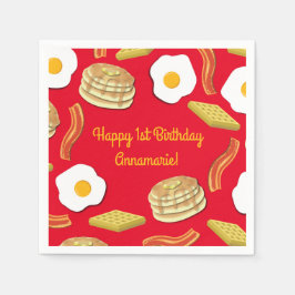 朝食ブランチ誕生日パーティーキッズカワイイ スタンダードカクテルナプキン