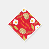 朝食ブランチ誕生日パーティーキッズカワイイ スタンダードカクテルナプキン (角)