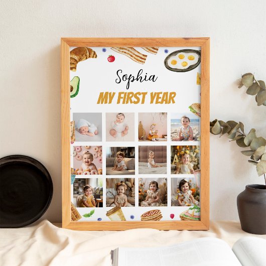 朝食ブランチ1年目フォトマイルストーンポスター ポスター