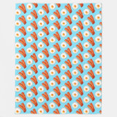 朝食ベーコンアンドエッグ フリースブランケット (正面)