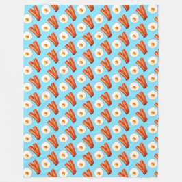 朝食ベーコンアンドエッグ フリースブランケット