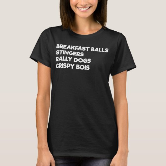 朝食ボールスティンガー犬ラリー犬ゴルフ用語ゴルフ Tシャツ (正面)