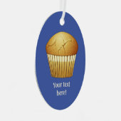 朝食マフィンのケース – フードグラフィック – 独自の文字 メタルオーナメント (正面右)