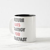 朝食マ食べグの文化戦略 ツートーンマグカップ (正面左)