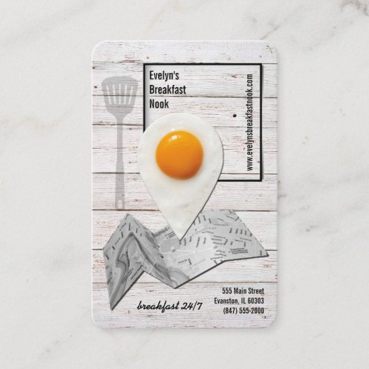 朝食レストランビジネスカード 名刺 (正面)