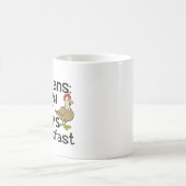 朝食中のペットをチキンウンチ コーヒーマグカップ (中央)