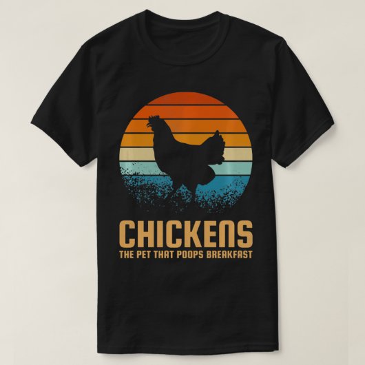 朝食中のペットをチキンウンチ Tシャツ (デザイン正面)