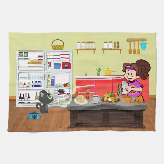 朝食仲間 キッチンタオル (横)