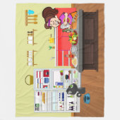 朝食仲間 フリースブランケット (正面)