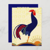 朝食会の社交的な鶏の党の招待状 招待状 (正面/裏面)