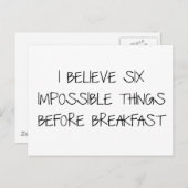 朝食前に6つの不可能なこと ポストカード (正面/裏面)