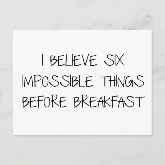 朝食前に6つの不可能なこと ポストカード (正面)