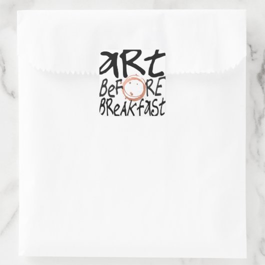 朝食前のアートシール スクエアシール (バッグ)
