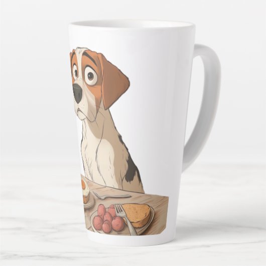 朝食犬 カフェラテマグ (右アングル)
