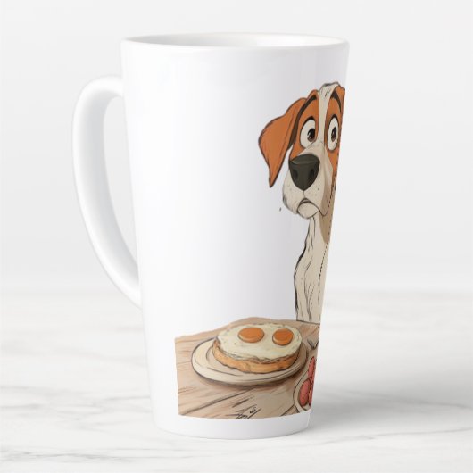 朝食犬 カフェラテマグ (左アングル)