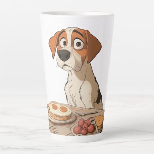 朝食犬 カフェラテマグ (正面)