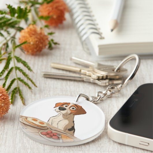 朝食犬 キーホルダー (正面右)