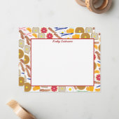 朝食用食品平らなNotecards ノートカード (正面/裏面インサイチュ)