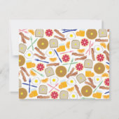 朝食用食品平らなNotecards ノートカード (裏面)