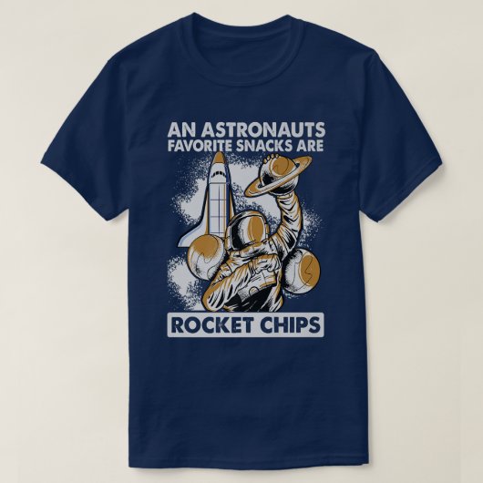 朝食食べ用ロケットチップ宇宙飛行士 – ジョーク Tシャツ (デザイン正面)