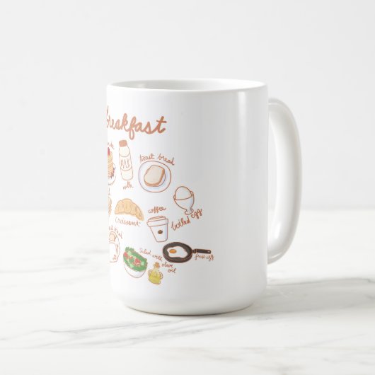朝食 コーヒーマグカップ (正面右)