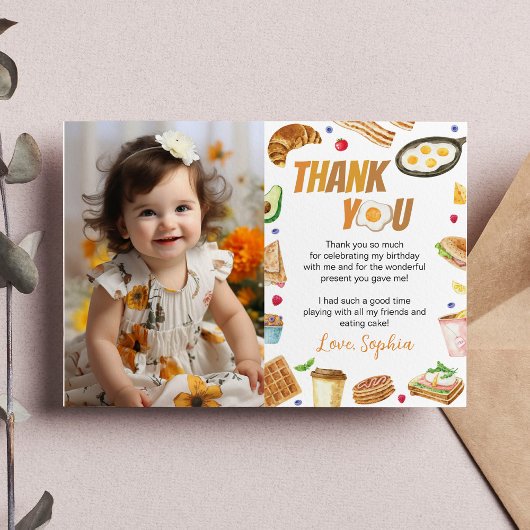 朝食 ブランシュ 誕生日 フォト サンクス カード