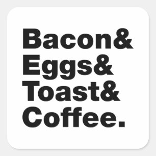 朝食(ベーコン&エッグ&トースト&コーヒー) スクエアシール
