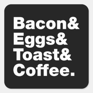 朝食(ベーコン&エッグ&トースト&コーヒー) スクエア スクエアシール
