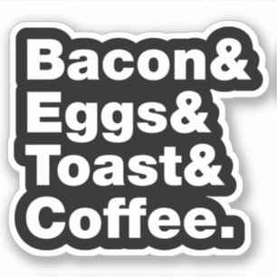 朝食(ベーコン&エッグ&トースト&コーヒー) ステッカー シール