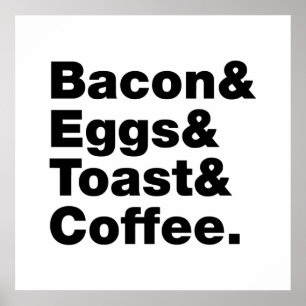 朝食(ベーコン&エッグ&トースト&コーヒー) ポスター