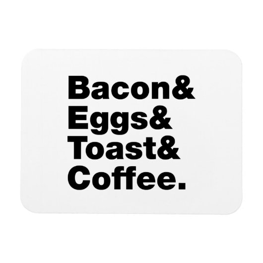 朝食(ベーコン&エッグ&トースト&コーヒー) マグネット (横)
