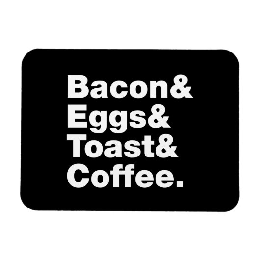朝食（ベーコン&エッグ&トースト&コーヒー） マグネット (横)