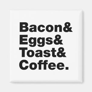 朝食(ベーコン&エッグ&トースト&コーヒー) マグネット