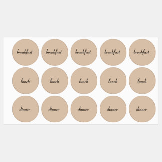 朝食、ランチ、ディナー ラベル