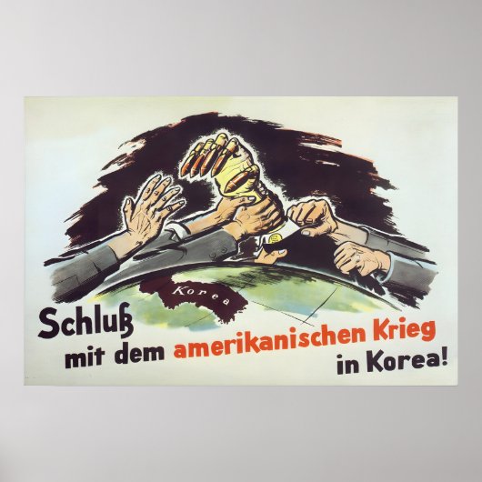 朝鮮でのアメリカ戦争停止 東ドイツのプロパガンダポスター ポスター (正面)