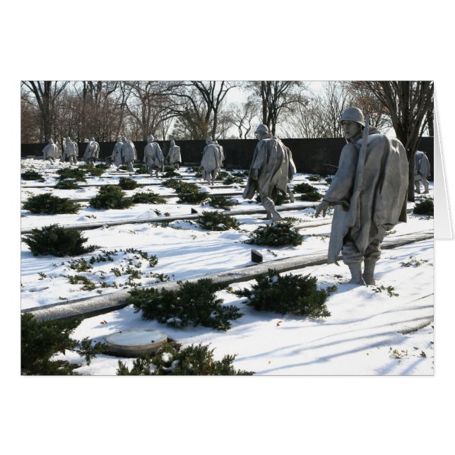 朝鮮戦争の退役軍人の記念物の雪 (正面横)