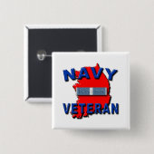 朝鮮戦争の退役軍人サービスリボン、海軍 缶バッジ (正面&裏面)