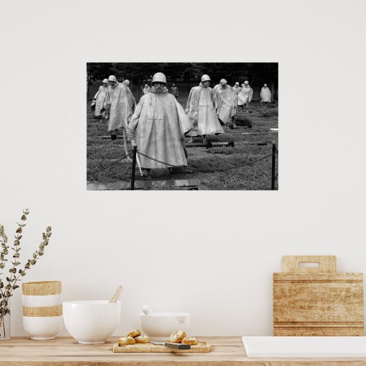 朝鮮戦争記念碑B&W ポスター (キッチン)