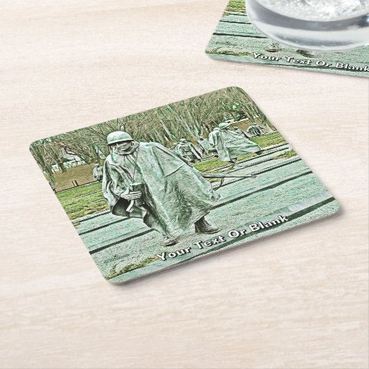 朝鮮戦争退役軍人メモリアル スクエアペーパーコースター (アングル)