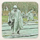 朝鮮戦争退役軍人メモリアル スクエアペーパーコースター (正面)