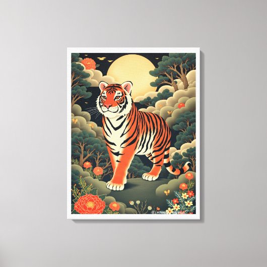 朝鮮林のガーディアンタイガー キャンバスプリント (正面)