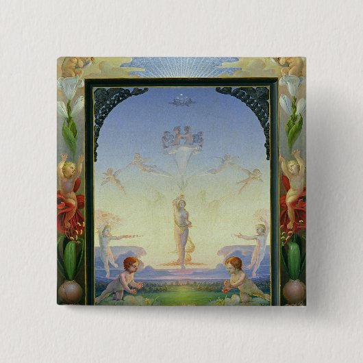 朝1808年 缶バッジ (正面)