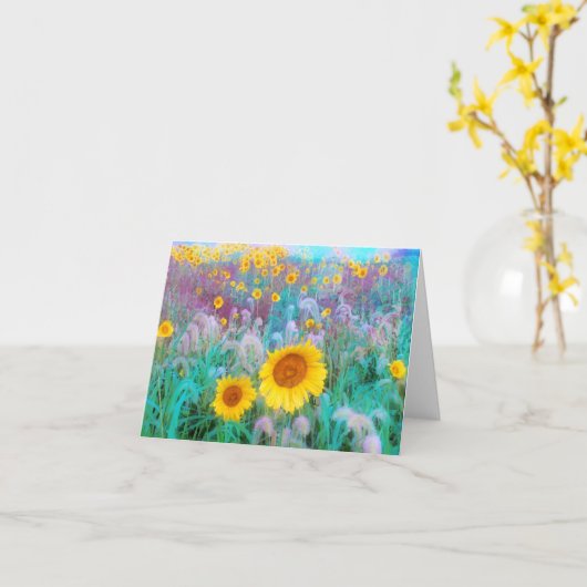 朝、カード カード (黄色い花)